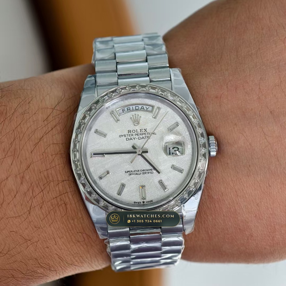 Rolex Day-Date 40 Gibeon Meteorite Dial 18K Everose Gold Ref. 228235 — Studio Gallery Plate VIII in 18K Rose Gold Au750 (210.9g Verified Mass, Rolex Manufacture Cal. 3255 - 70h Power Reserve)