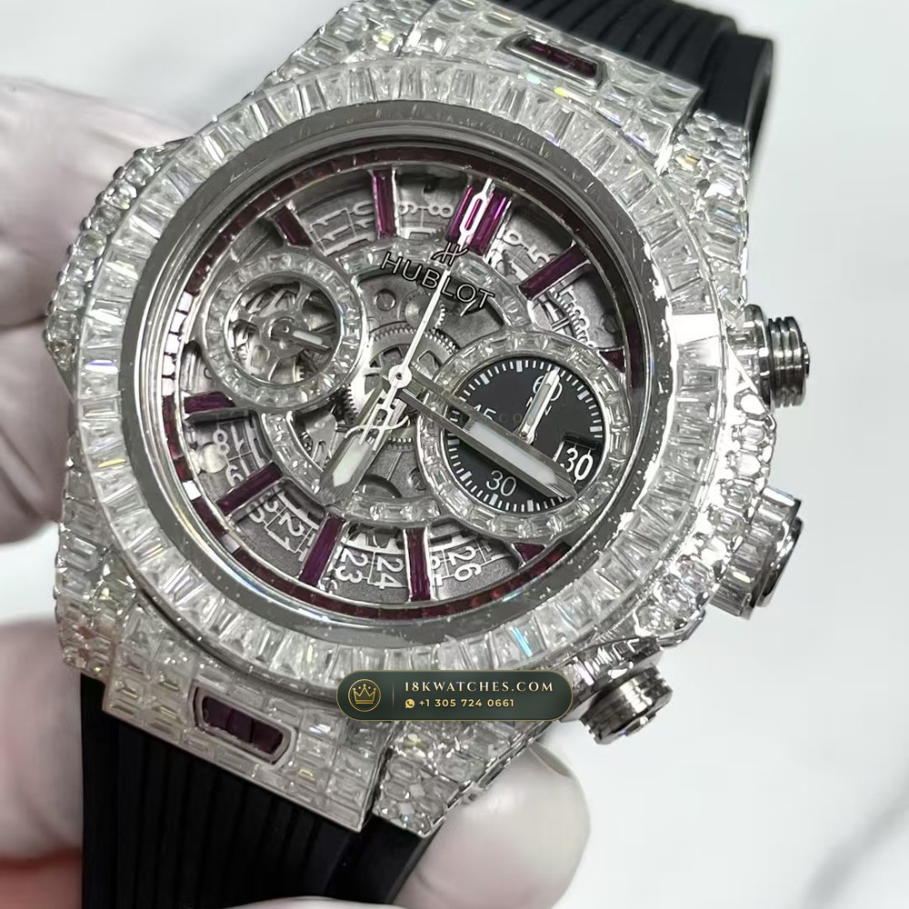 Hublot Big Bang Unico 42mm Full VVS Diamond & Ruby Rehaut Edition Ref. 441.NX.1170.RX