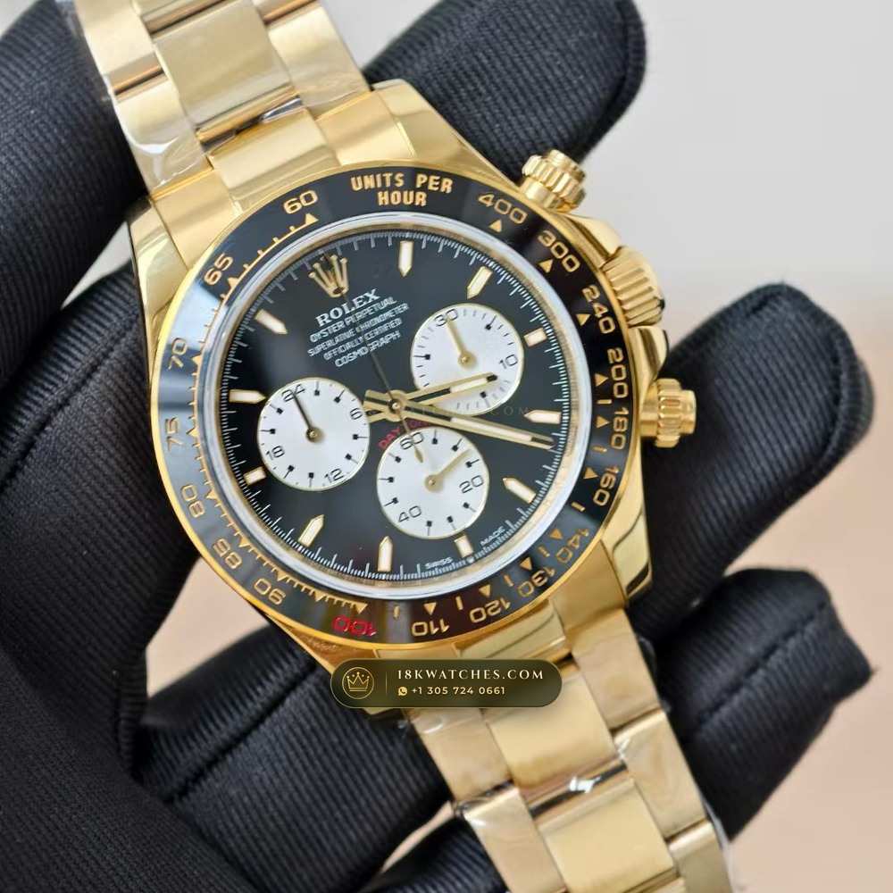 Rolex Cosmograph Daytona Le Mans 100th Anniversary 18K Yellow Gold Ref. 126528LN — Studio Gallery Plate II in 18K Yellow Gold Au750 (216.9g Verified Mass, Rolex Manufacture Cal. 4132 - 24h Le Mans)