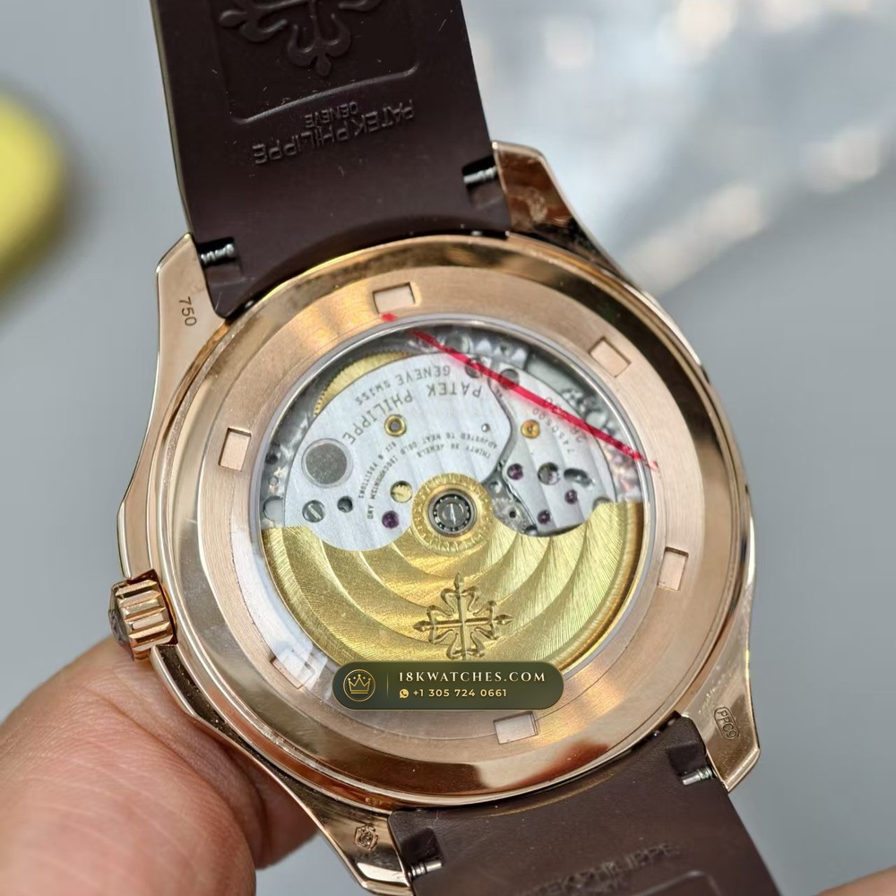 Patek Philippe Aquanaut Extra-Large Self-Winding 18K Rose Gold Monte-Carlo Showroom Spec Ref. 5167R — Studio Gallery Plate V in 18K Rose Gold Au750 (108.1g Verified Mass, Patek Philippe Cal. 324 S C - 21K Gold Rotor)