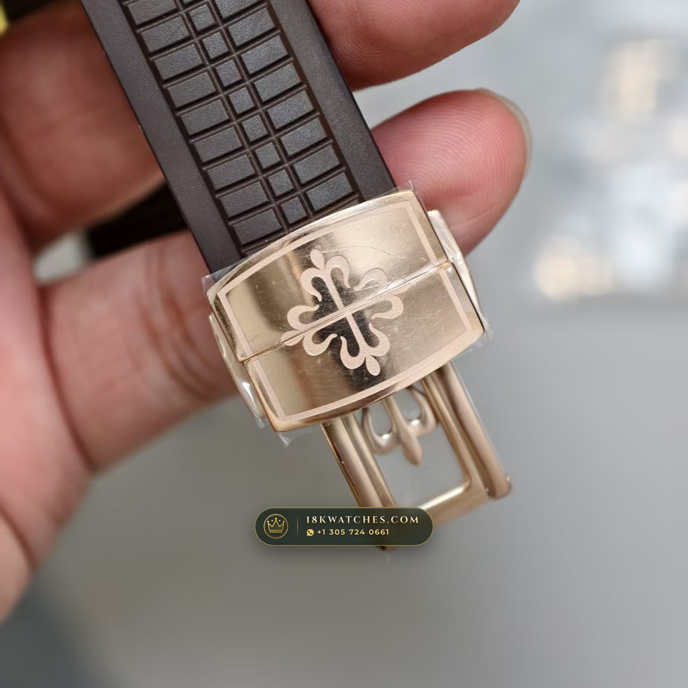 Patek Philippe Aquanaut Extra-Large Self-Winding 18K Rose Gold Monte-Carlo Showroom Spec Ref. 5167R — Studio Gallery Plate VI in 18K Rose Gold Au750 (108.1g Verified Mass, Patek Philippe Cal. 324 S C - 21K Gold Rotor)
