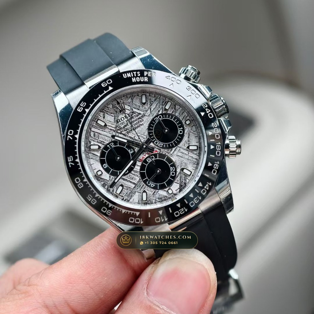 Rolex Cosmograph Daytona Gibeon Meteorite Dial 18K White Gold Ref. 126509 — Studio Gallery Plate III in 18K White Gold Au750 (216.3g Verified Mass, Rolex Manufacture Cal. 4131 - 72h Power Reserve)