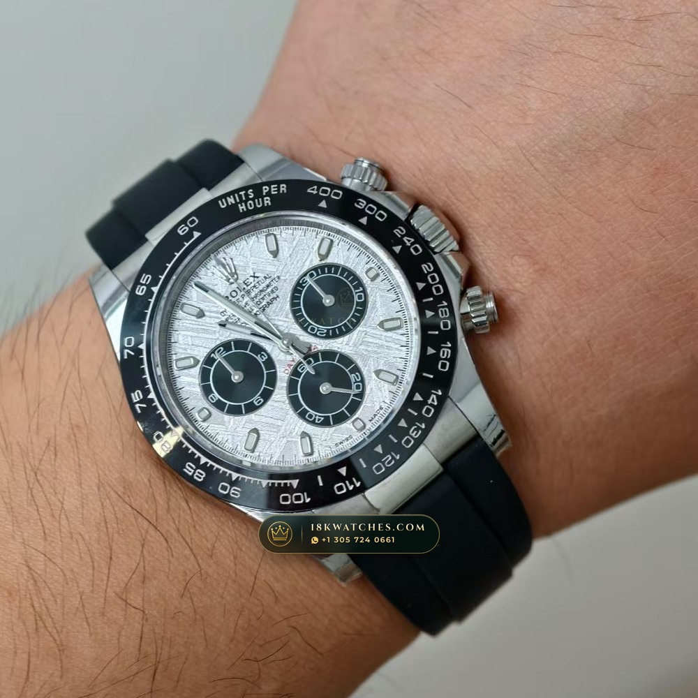 Rolex Cosmograph Daytona Gibeon Meteorite Dial 18K White Gold Ref. 126509 — Studio Gallery Plate VIII in 18K White Gold Au750 (216.3g Verified Mass, Rolex Manufacture Cal. 4131 - 72h Power Reserve)