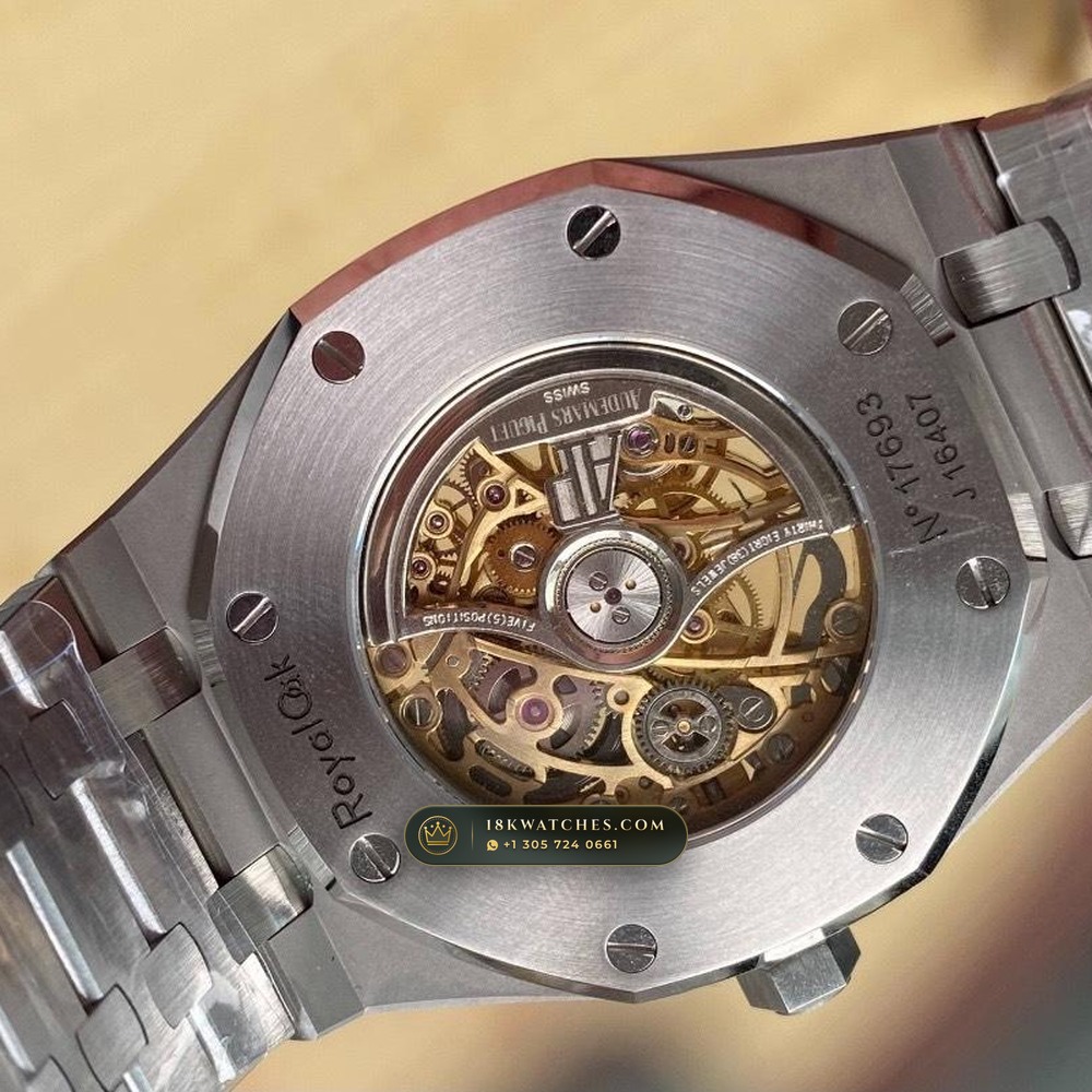 Audemars Piguet Royal Oak Double Balance Wheel Openworked 41mm Salmon Dial Free-Sprung Calibre Ref. 15407ST.OO.1220ST.02 — Studio Gallery Plate V in 904L Stainless Steel Custom Architecture (162.0g Verified Mass, Audemars Piguet Cal. 3132 Dual-Balance Openworked)