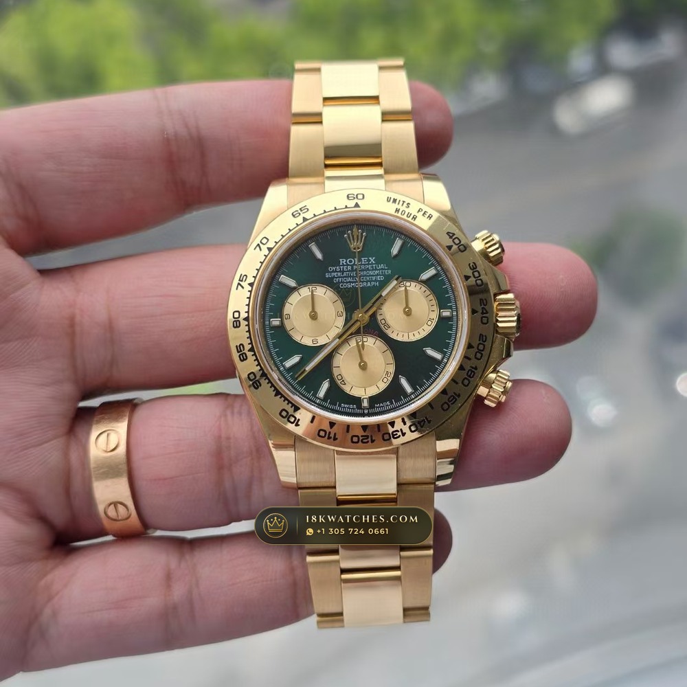 Rolex Cosmograph Daytona John Mayer Emerald Dial 18K Yellow Gold 5-Axis CNC Case Ref. 126508