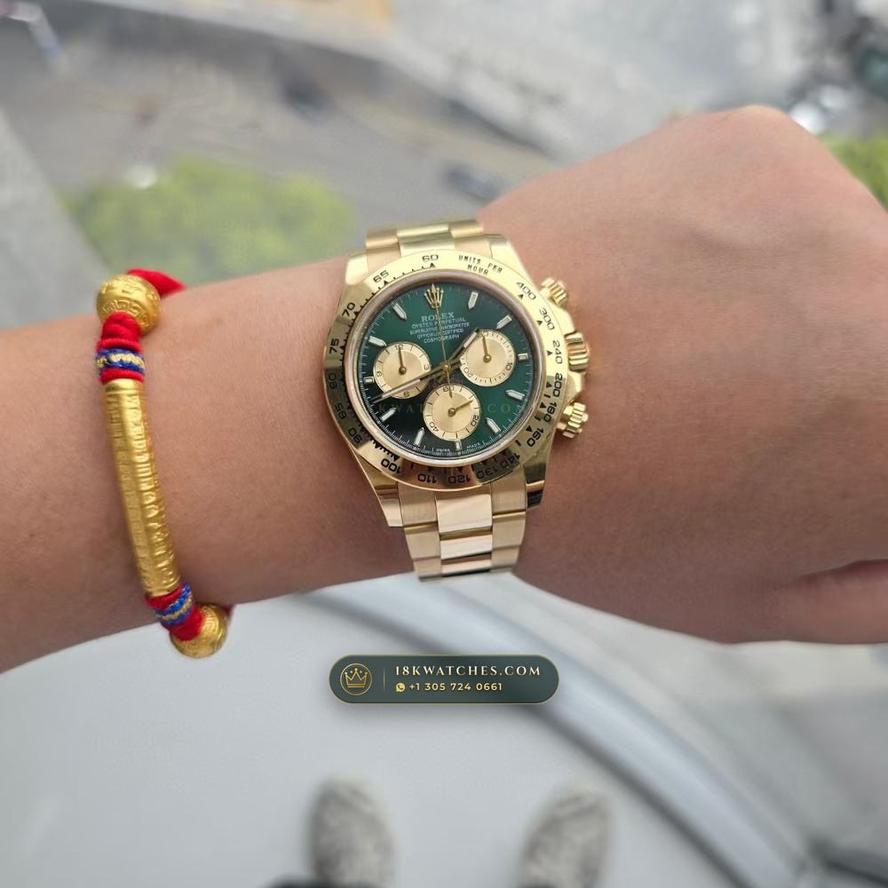 Rolex Cosmograph Daytona John Mayer Emerald Dial 18K Yellow Gold 5-Axis CNC Case Ref. 126508 — Studio Gallery Plate VII in 18K Yellow Gold Au750 (216.2g Verified Mass, Rolex Manufacture Cal. 4131 - 72h Power Reserve)
