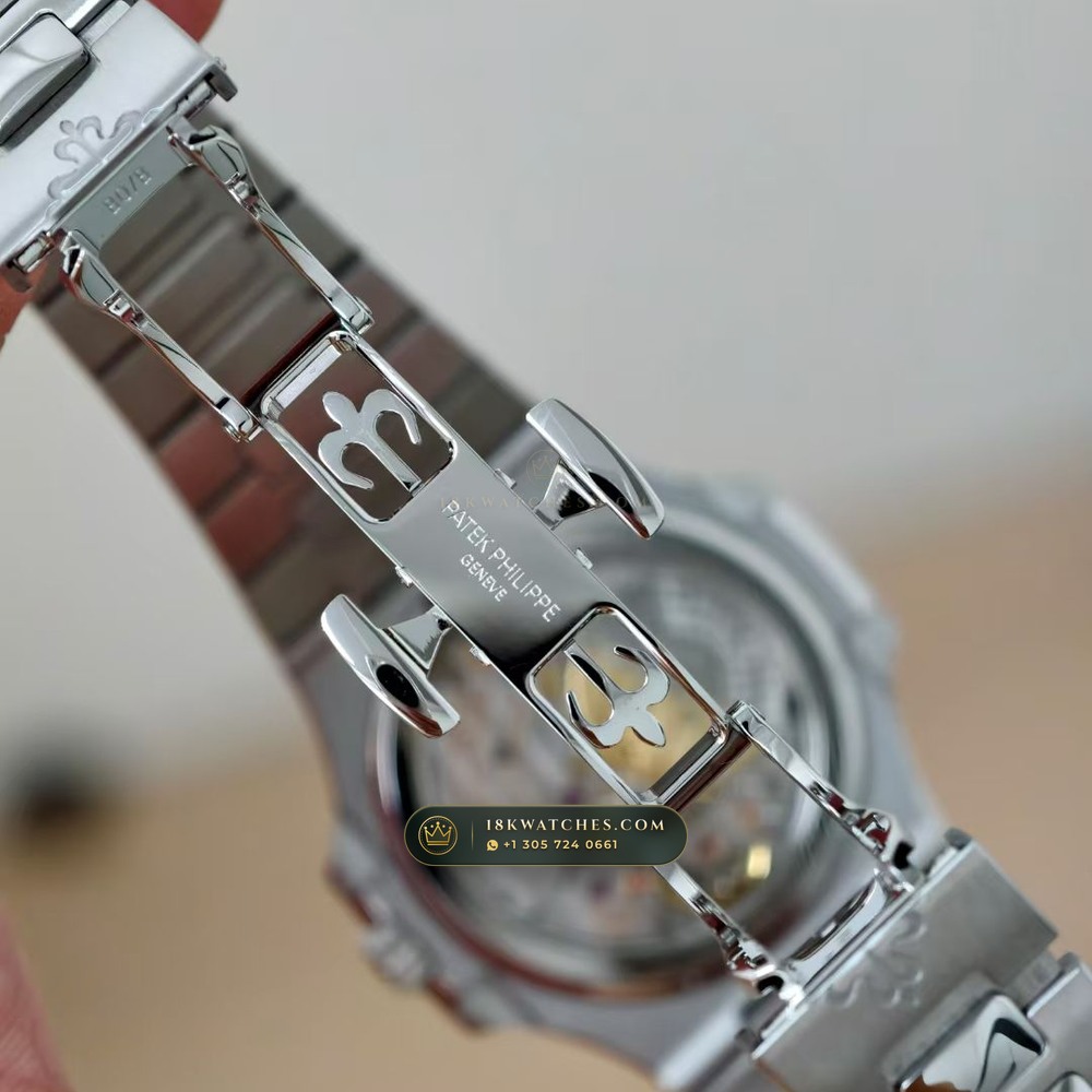 Patek Philippe Nautilus Moonphase & Power Reserve Chronometer Regulated Spec Ref. 5712A — Studio Gallery Plate VII in 904L Stainless Steel Custom Architecture (116.8g Verified Mass, Patek Philippe Cal. 240 PS IRM C LU - 22K Gold Micro-Rotor)