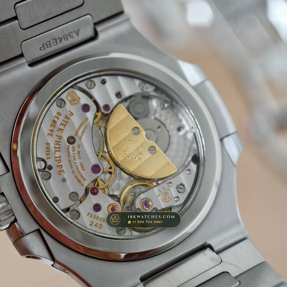 Patek Philippe Nautilus Moonphase & Power Reserve Chronometer Regulated Spec Ref. 5712A — Studio Gallery Plate VIII in 904L Stainless Steel Custom Architecture (116.8g Verified Mass, Patek Philippe Cal. 240 PS IRM C LU - 22K Gold Micro-Rotor)