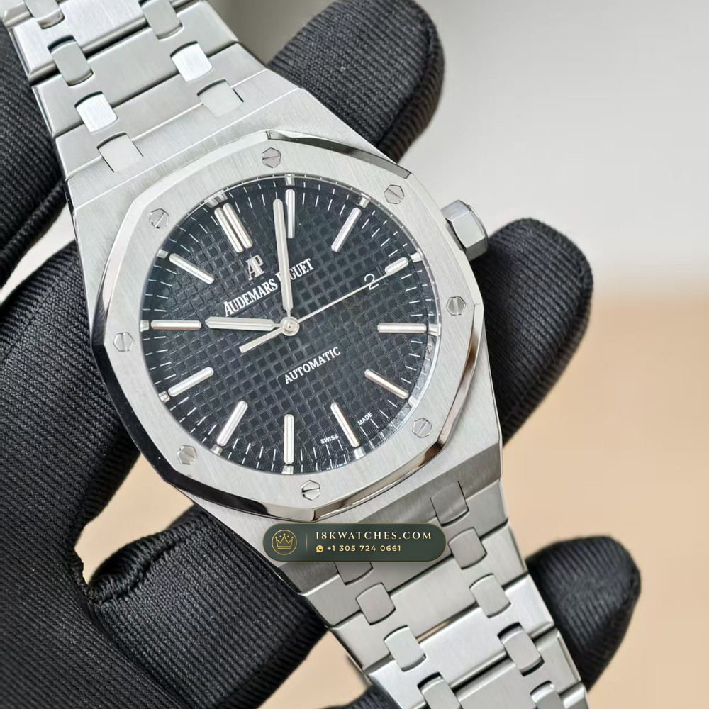 Audemars Piguet Royal Oak Selfwinding 41mm Authentic OEM Dial Deep Crystal Optics Ref. 15400ST — Studio Gallery Plate II in 904L Stainless Steel Custom Architecture (166.8g Verified Mass, Audemars Piguet Cal. 3120 - 22K Gold Rotor)