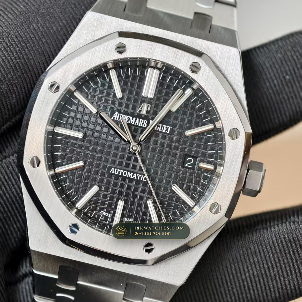 Audemars Piguet Royal Oak Selfwinding 41mm Authentic OEM Dial Deep Crystal Optics Ref. 15400ST — Studio Gallery Plate III in 904L Stainless Steel Custom Architecture (166.8g Verified Mass, Audemars Piguet Cal. 3120 - 22K Gold Rotor)
