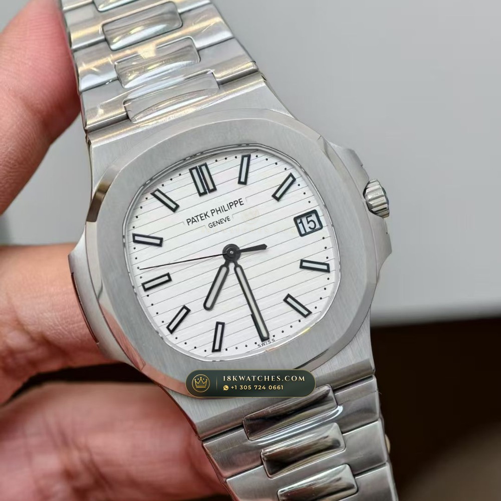 Patek Philippe Nautilus Self-Winding Monte-Carlo Showroom Spec Ref. 5711A — Studio Gallery Plate II in 904L Stainless Steel Custom Architecture (115.0g Verified Mass, Patek Philippe Cal. 26-330 S C / Cal. 324 S C - 21K Gold Rotor)