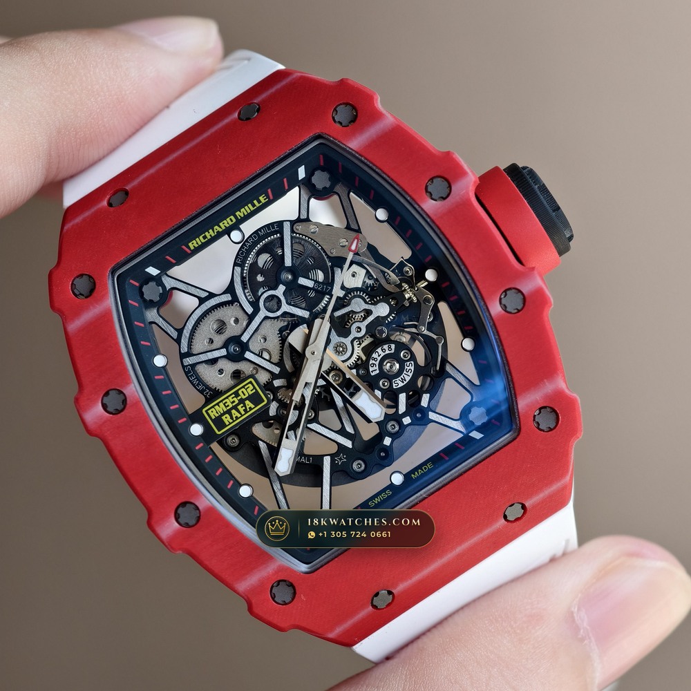 Richard Mille RM 35-02 Rafael Nadal Automatic Crimson Quartz TPT — Studio Gallery Plate II in Carbon TPT & Grade 5 Titanium (50.2g Verified Mass, Richard Mille Cal. RMAL1 Variable-Geometry Rotor)