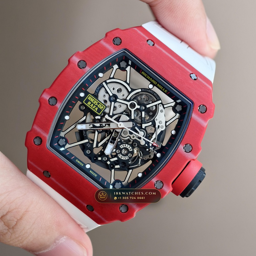 Richard Mille RM 35-02 Rafael Nadal Automatic Crimson Quartz TPT — Studio Gallery Plate III in Carbon TPT & Grade 5 Titanium (50.2g Verified Mass, Richard Mille Cal. RMAL1 Variable-Geometry Rotor)