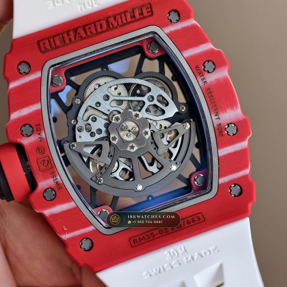 Richard Mille RM 35-02 Rafael Nadal Automatic Crimson Quartz TPT — Studio Gallery Plate VII in Carbon TPT & Grade 5 Titanium (50.2g Verified Mass, Richard Mille Cal. RMAL1 Variable-Geometry Rotor)
