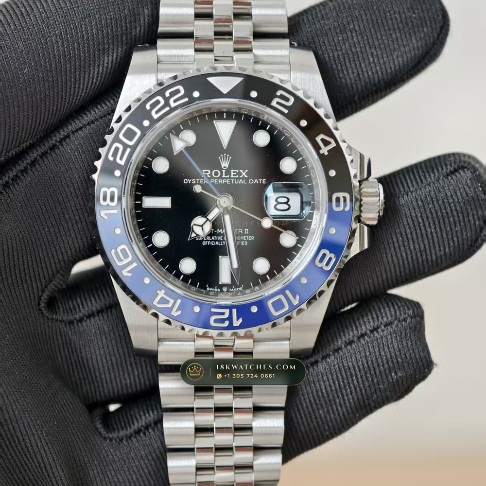 Rolex GMT-Master II Batgirl Blue & Black Jubilee Deep Crystal Optics Ref. 126710BLNR
