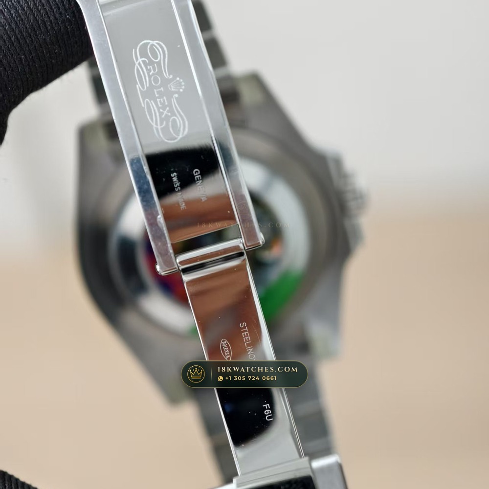 Rolex GMT-Master II Batgirl Blue & Black Jubilee Deep Crystal Optics Ref. 126710BLNR — Studio Gallery Plate V in 904L Stainless Steel Custom Architecture (143.3g Verified Mass, Rolex Manufacture Cal. 3285 - 70h Power Reserve)