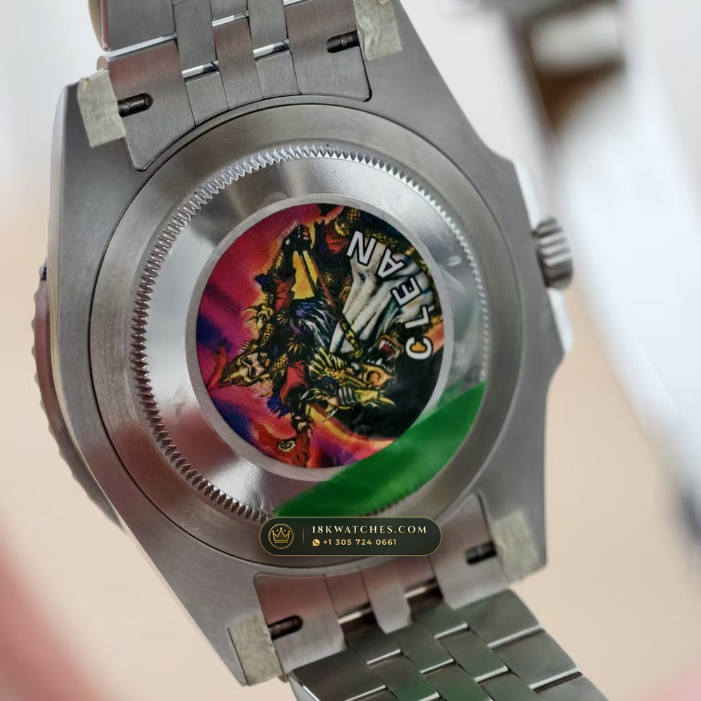 Rolex GMT-Master II Batgirl Blue & Black Jubilee Deep Crystal Optics Ref. 126710BLNR — Studio Gallery Plate VI in 904L Stainless Steel Custom Architecture (143.3g Verified Mass, Rolex Manufacture Cal. 3285 - 70h Power Reserve)