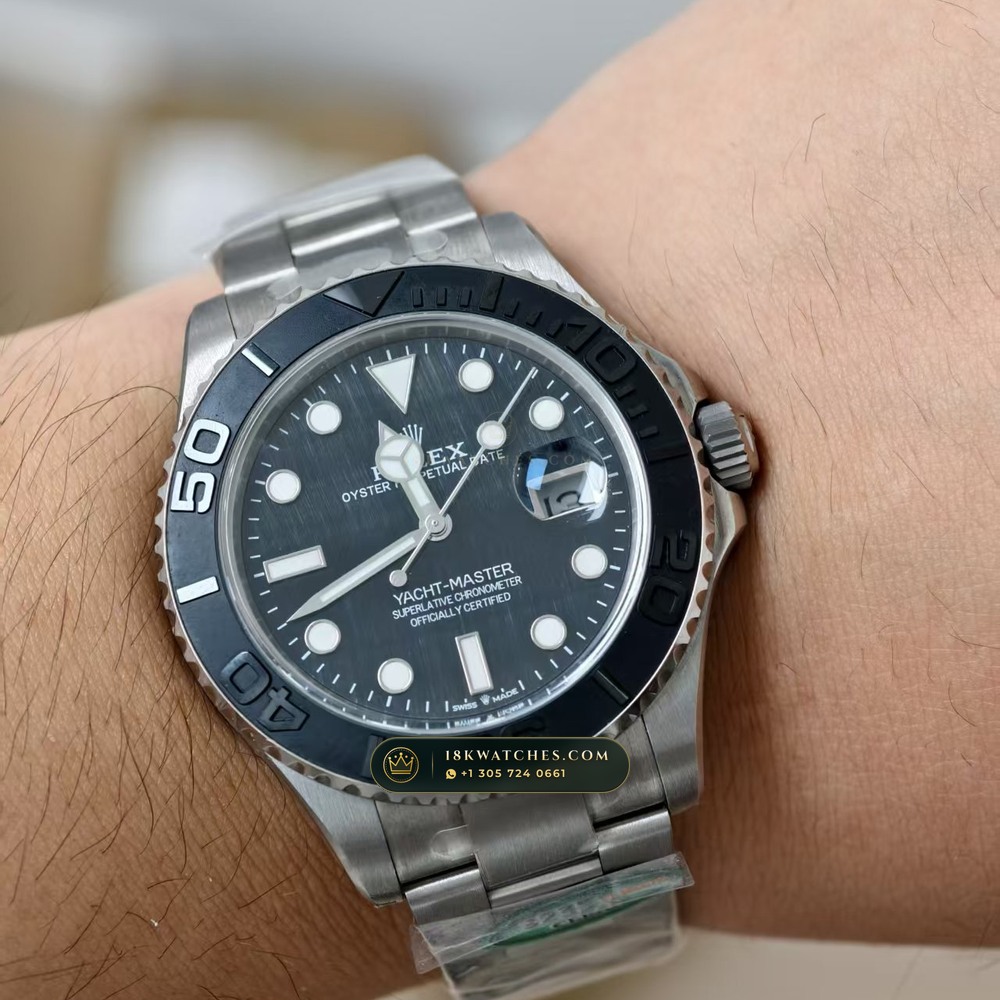 Rolex Yacht-Master 42 RLX Titanium Falcon Eye Stone Dial Geneva Atelier Spec Ref. 226627 — Studio Gallery Plate VII in Grade 5 Titanium Monobloc (101.4g Verified Mass, Rolex Manufacture Cal. 3235 - 70h Power Reserve)
