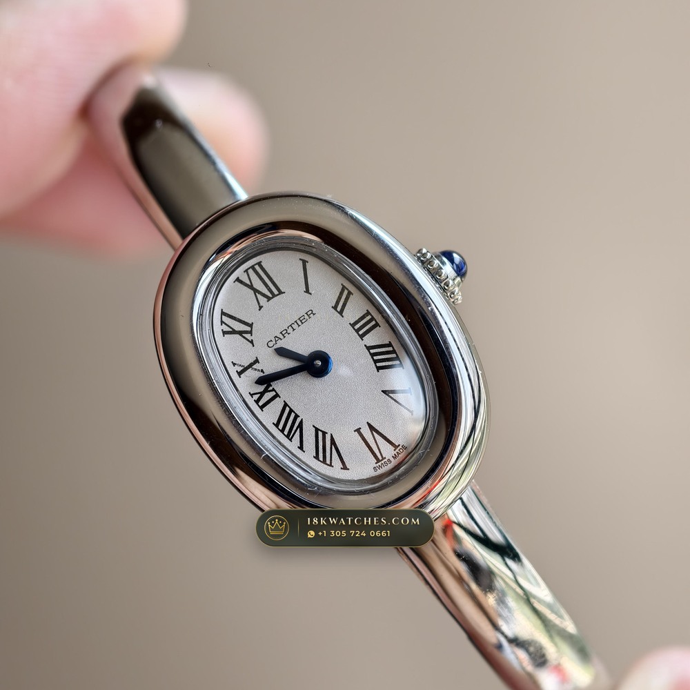 Cartier Baignoire Size 15 Bangle 18K White Gold Ref. WGBA0019 — Studio Gallery Plate IV in 18K White Gold Au750 (62.4g Verified Mass, Cartier Precision Horological Movement)