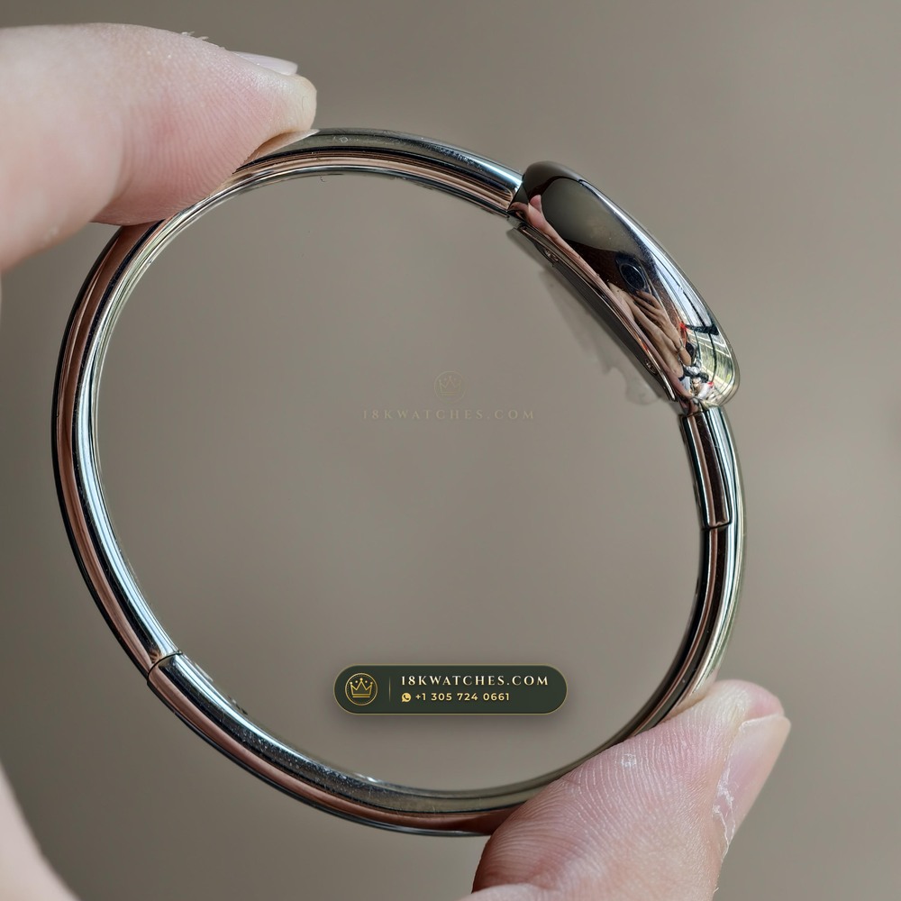 Cartier Baignoire Size 15 Bangle 18K White Gold Ref. WGBA0019 — Studio Gallery Plate V in 18K White Gold Au750 (62.4g Verified Mass, Cartier Precision Horological Movement)