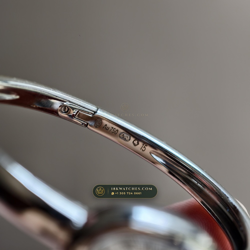 Cartier Baignoire Size 15 Bangle 18K White Gold Ref. WGBA0019 — Studio Gallery Plate VIII in 18K White Gold Au750 (62.4g Verified Mass, Cartier Precision Horological Movement)