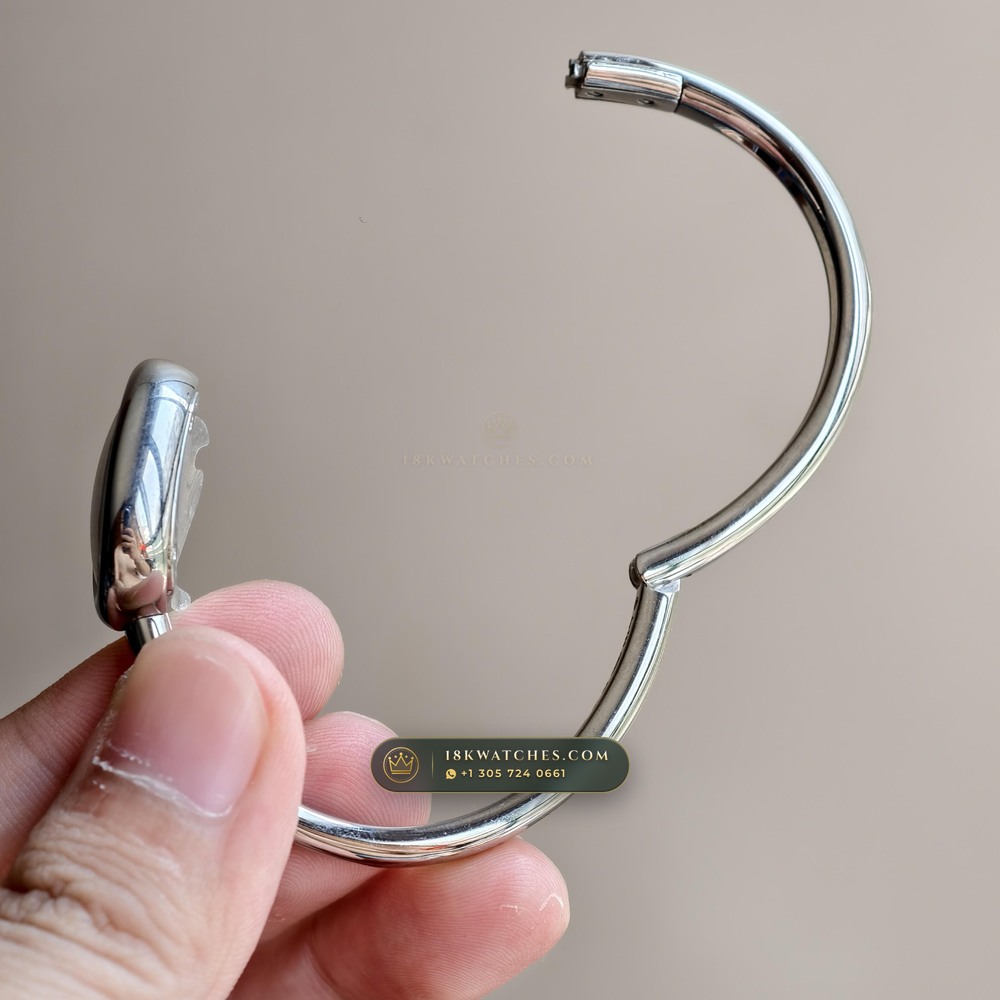 Cartier Baignoire Size 15 Bangle 18K White Gold Ref. WGBA0019 — Studio Gallery Plate IX in 18K White Gold Au750 (62.4g Verified Mass, Cartier Precision Horological Movement)