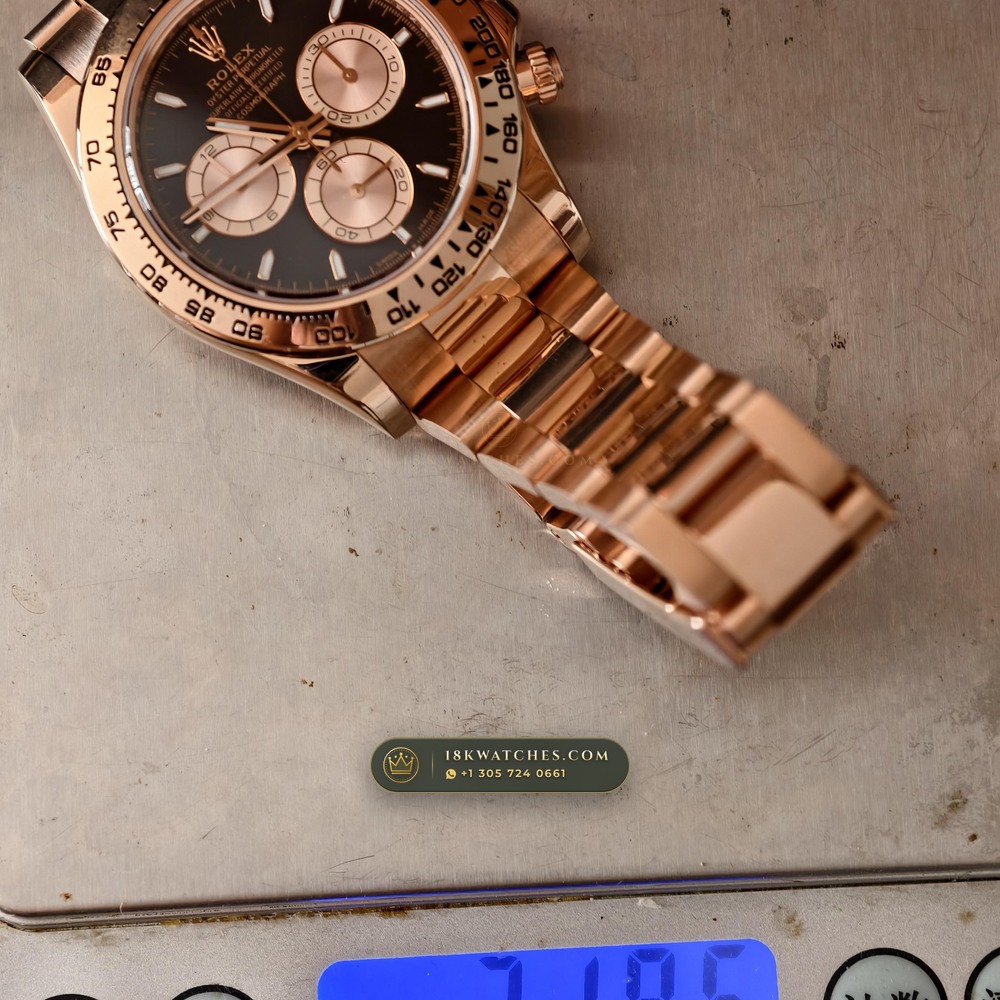 Rolex Cosmograph Daytona 18K Everose Gold Ref. 126505 — Studio Gallery Plate IX in 18K Rose Gold Au750 (216.8g Verified Mass, Rolex Manufacture Cal. 4131 - 72h Power Reserve)