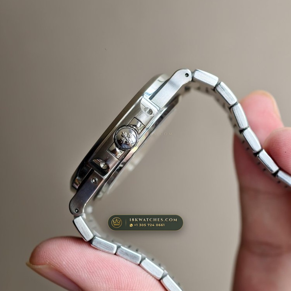 Patek Philippe Nautilus Moonphase & Power Reserve Tiffany Blue Dial Ref. 5712/1A-001 — Studio Gallery Plate VI in 904L Stainless Steel Custom Architecture (116.3g Verified Mass, Patek Philippe Cal. 240 PS IRM C LU - 22K Gold Micro-Rotor)