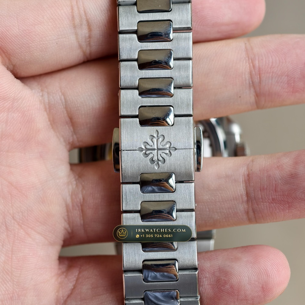 Patek Philippe Nautilus Moonphase & Power Reserve Tiffany Blue Dial Ref. 5712/1A-001 — Studio Gallery Plate IX in 904L Stainless Steel Custom Architecture (116.3g Verified Mass, Patek Philippe Cal. 240 PS IRM C LU - 22K Gold Micro-Rotor)