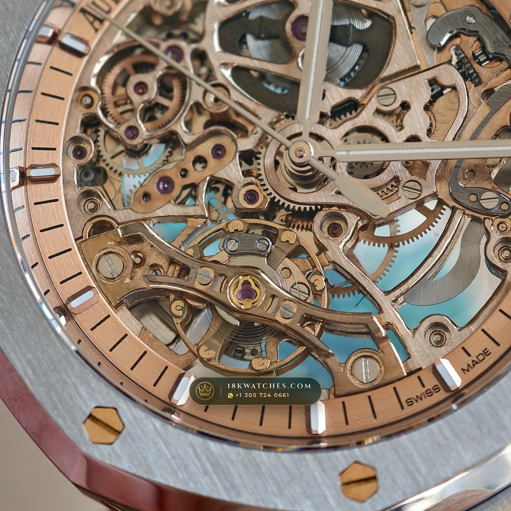 Audemars Piguet Royal Oak Double Balance Wheel Openworked 41mm Salmon Dial Ref. 15407ST.OO.1220ST.02 — Studio Gallery Plate VI in 904L Stainless Steel Custom Architecture (162.1g Verified Mass, Audemars Piguet Cal. 3132 Dual-Balance Openworked)