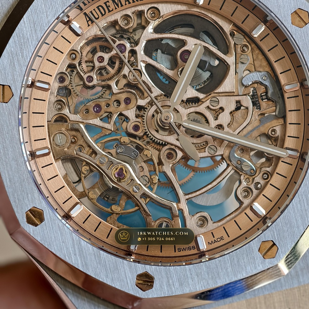 Audemars Piguet Royal Oak Double Balance Wheel Openworked 41mm Salmon Dial Ref. 15407ST.OO.1220ST.02 — Studio Gallery Plate VII in 904L Stainless Steel Custom Architecture (162.1g Verified Mass, Audemars Piguet Cal. 3132 Dual-Balance Openworked)