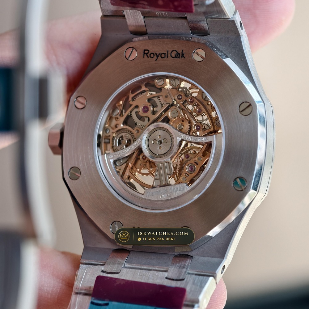 Audemars Piguet Royal Oak Double Balance Wheel Openworked 41mm Salmon Dial Ref. 15407ST.OO.1220ST.02 — Studio Gallery Plate VIII in 904L Stainless Steel Custom Architecture (162.1g Verified Mass, Audemars Piguet Cal. 3132 Dual-Balance Openworked)