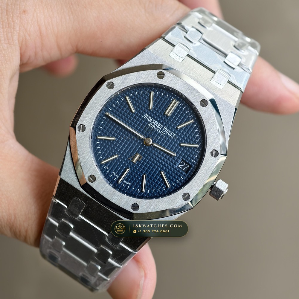 Audemars Piguet Royal Oak Jumbo Extra-Thin 39mm Ref. 15202ST.OO.1240ST.01 — Studio Gallery Plate III in 904L Stainless Steel Custom Architecture (103.2g Verified Mass, Audemars Piguet Cal. 2121 Ultra-Thin)
