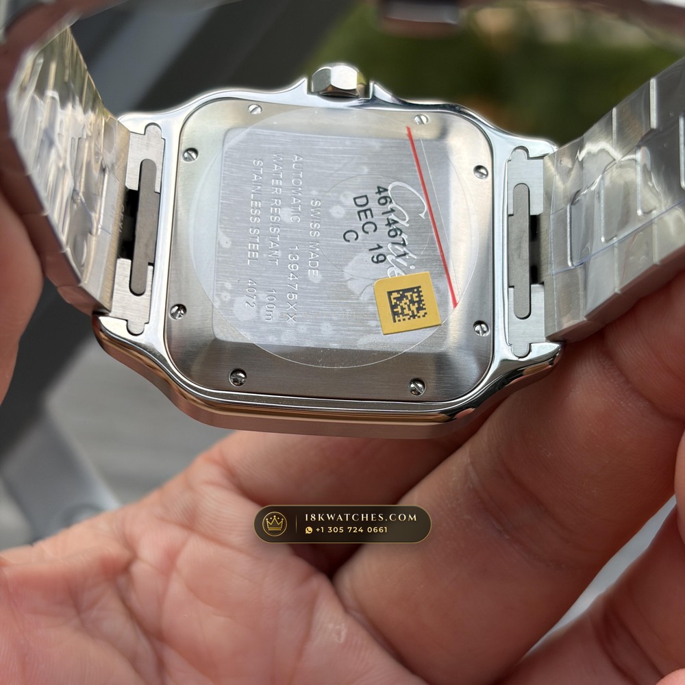 Cartier Santos de Cartier Medium 35.1mm Opaline Dial Ref. WSSA0029 — Studio Gallery Plate X in 904L Stainless Steel Custom Architecture (115.5g Verified Mass, Cartier Manufacture Cal. 1847 MC / Skeleton Cal. 9611 MC)
