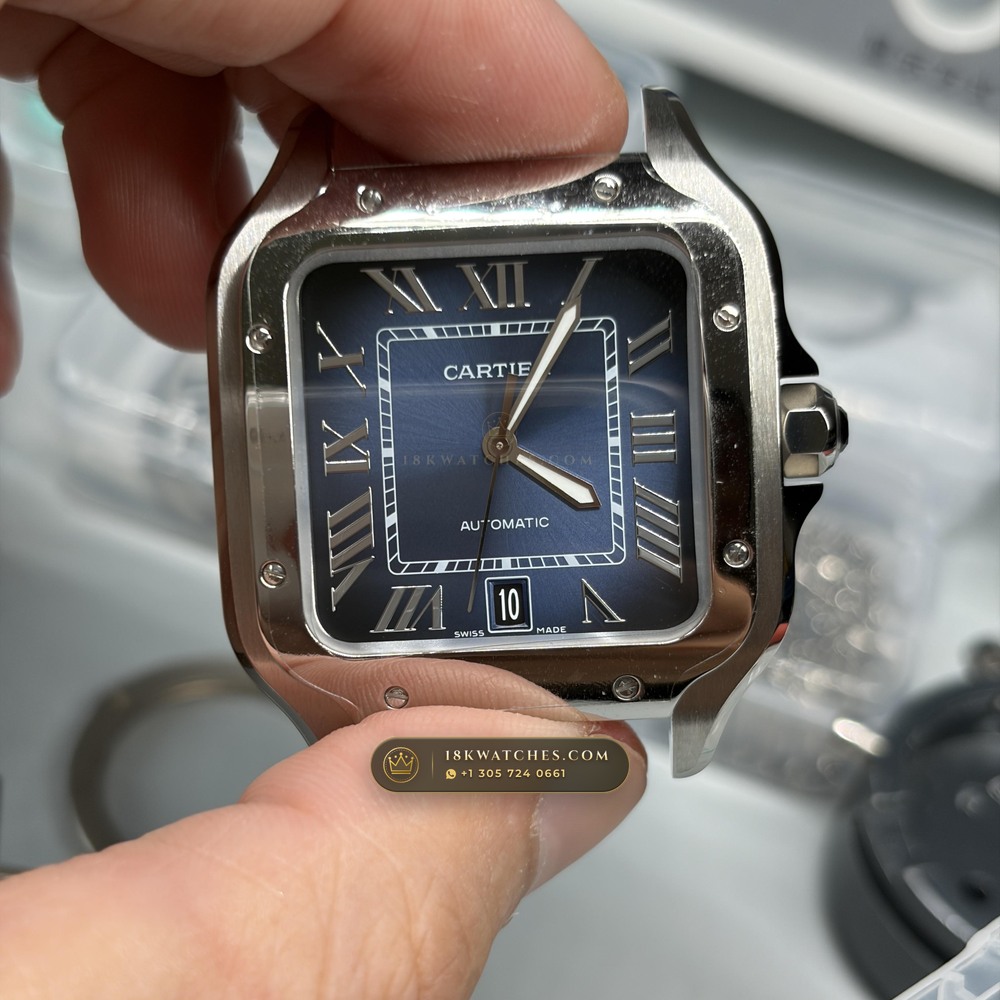 Cartier Santos de Cartier Medium 35.1mm Opaline Dial Ref. WSSA0029 — Studio Gallery Plate II in 904L Stainless Steel Custom Architecture (115.5g Verified Mass, Cartier Manufacture Cal. 1847 MC / Skeleton Cal. 9611 MC)