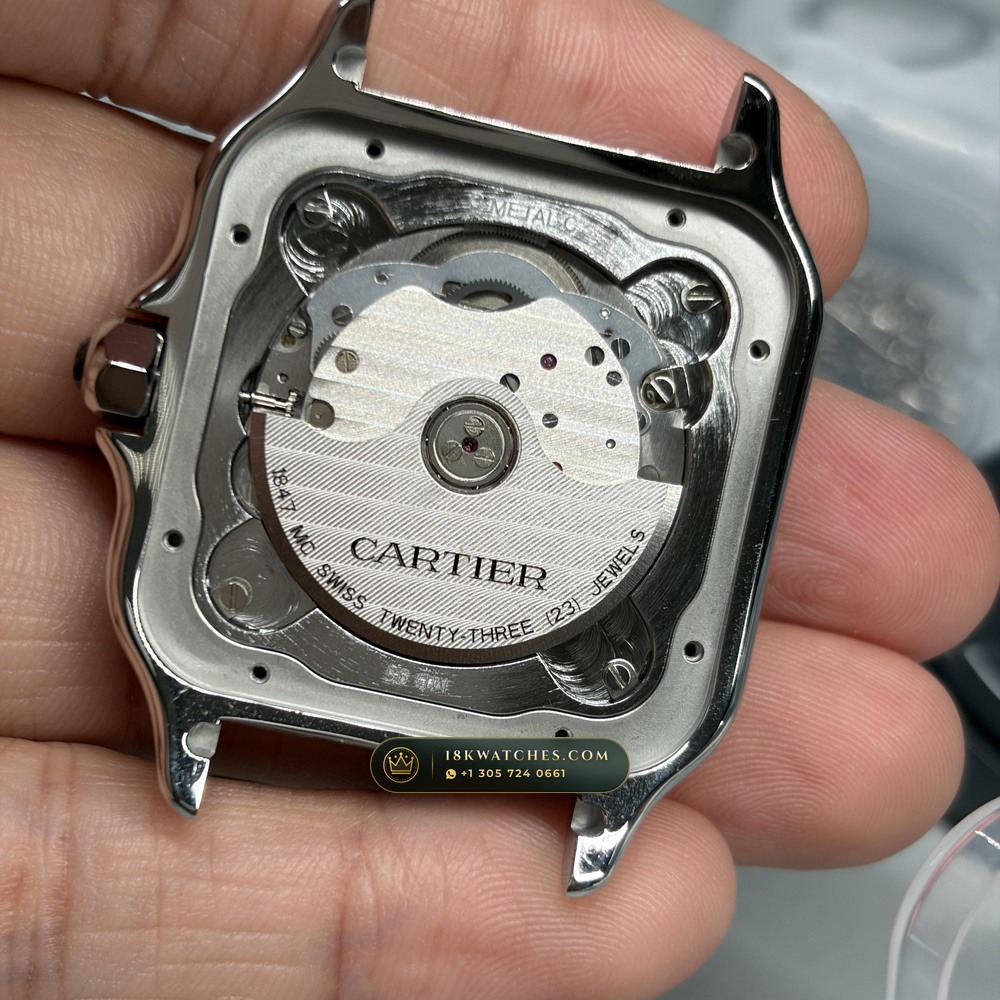 Cartier Santos de Cartier Medium 35.1mm Opaline Dial Ref. WSSA0029 — Studio Gallery Plate IV in 904L Stainless Steel Custom Architecture (115.5g Verified Mass, Cartier Manufacture Cal. 1847 MC / Skeleton Cal. 9611 MC)