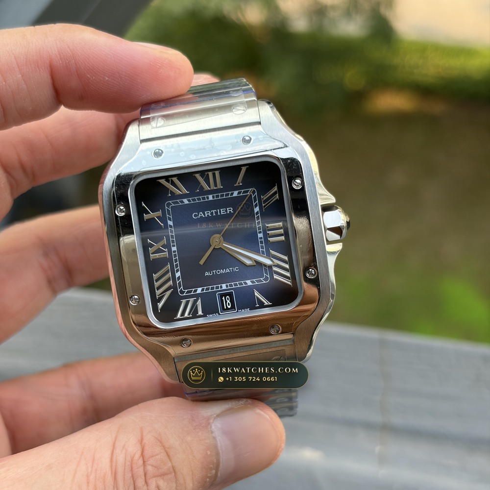 Cartier Santos de Cartier Medium 35.1mm Opaline Dial Ref. WSSA0029 — Studio Gallery Plate V in 904L Stainless Steel Custom Architecture (115.5g Verified Mass, Cartier Manufacture Cal. 1847 MC / Skeleton Cal. 9611 MC)