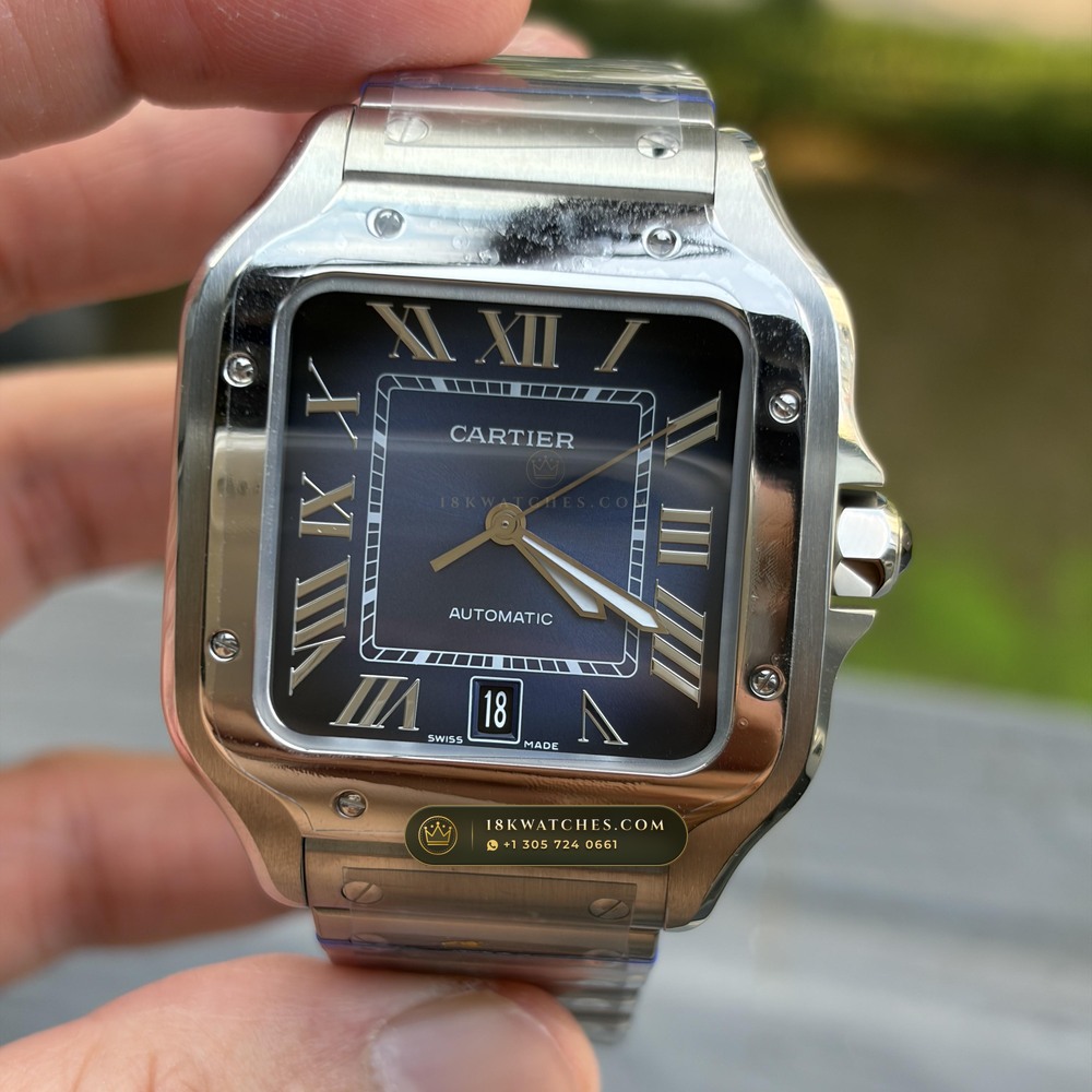 Cartier Santos de Cartier Medium 35.1mm Opaline Dial Ref. WSSA0029 — Studio Gallery Plate VI in 904L Stainless Steel Custom Architecture (115.5g Verified Mass, Cartier Manufacture Cal. 1847 MC / Skeleton Cal. 9611 MC)