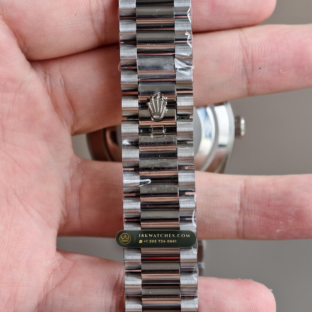Rolex Day-Date 40 Diamond-Set Bezel 950 Platinum Ref. 228396TBR — Studio Gallery Plate VI in 950 Platinum Pt950 (280.6g Verified Mass, Rolex Manufacture Cal. 3255 - 70h Power Reserve)