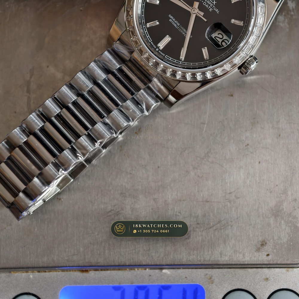 Rolex Day-Date 40 Diamond-Set Bezel 950 Platinum Ref. 228396TBR — Studio Gallery Plate VII in 950 Platinum Pt950 (280.6g Verified Mass, Rolex Manufacture Cal. 3255 - 70h Power Reserve)