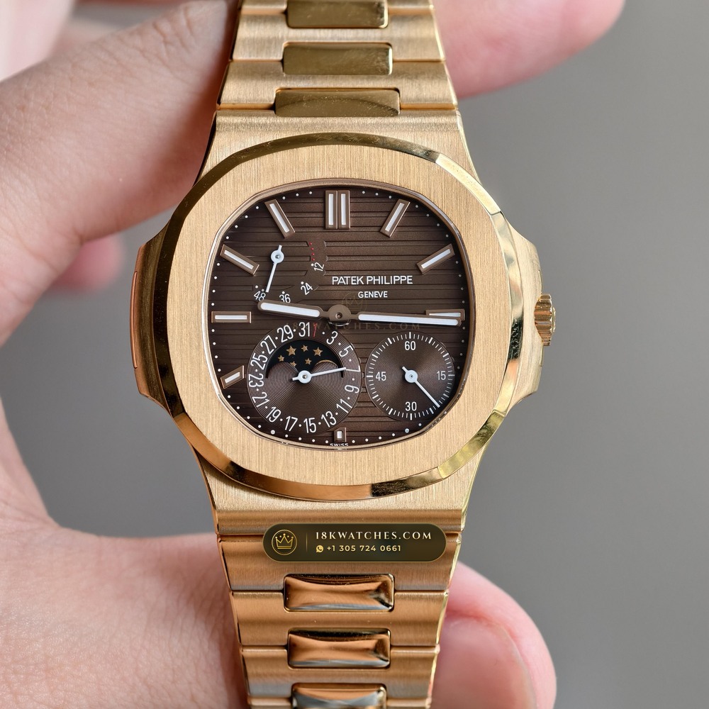 Patek Philippe Nautilus Moonphase & Power Reserve 18K Rose Gold Ref. 5712/1R-001