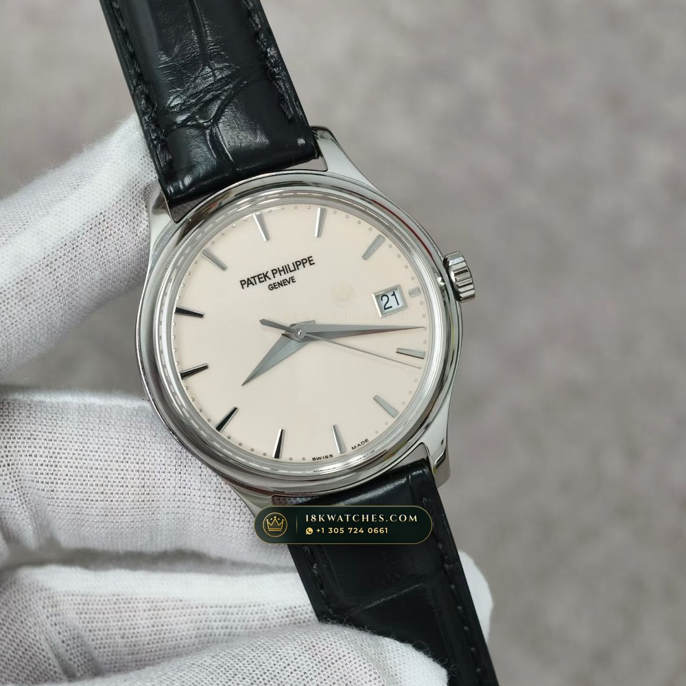 Patek Philippe Calatrava Automatic 18K White Gold Ref. 5227G-001 — Studio Gallery Plate II in 18K White Gold Au750 (79.0g Verified Mass, Patek Philippe Cal. 324 S C - 21K Gold Rotor)