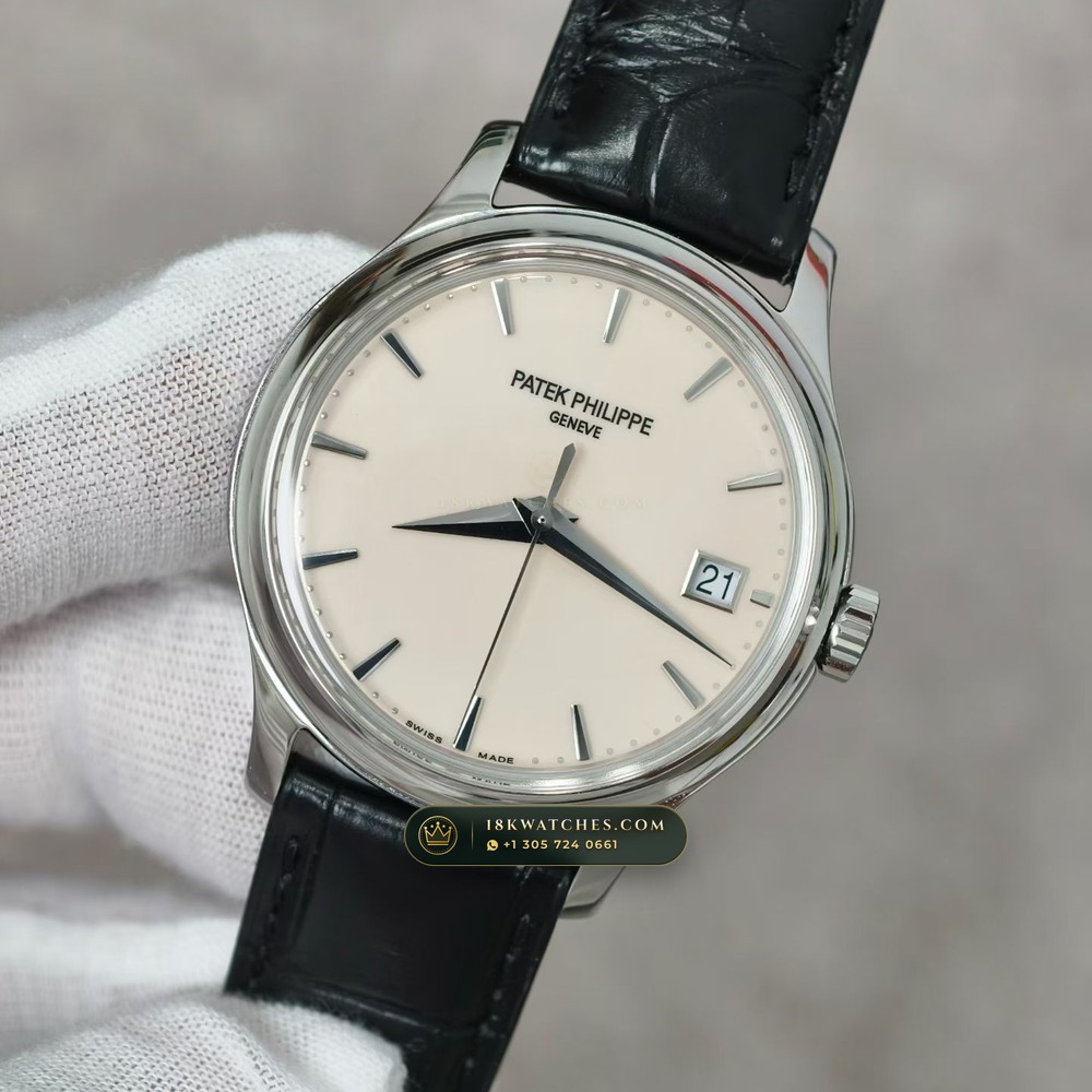 Patek Philippe Calatrava Automatic 18K White Gold Ref. 5227G-001 — Studio Gallery Plate III in 18K White Gold Au750 (79.0g Verified Mass, Patek Philippe Cal. 324 S C - 21K Gold Rotor)