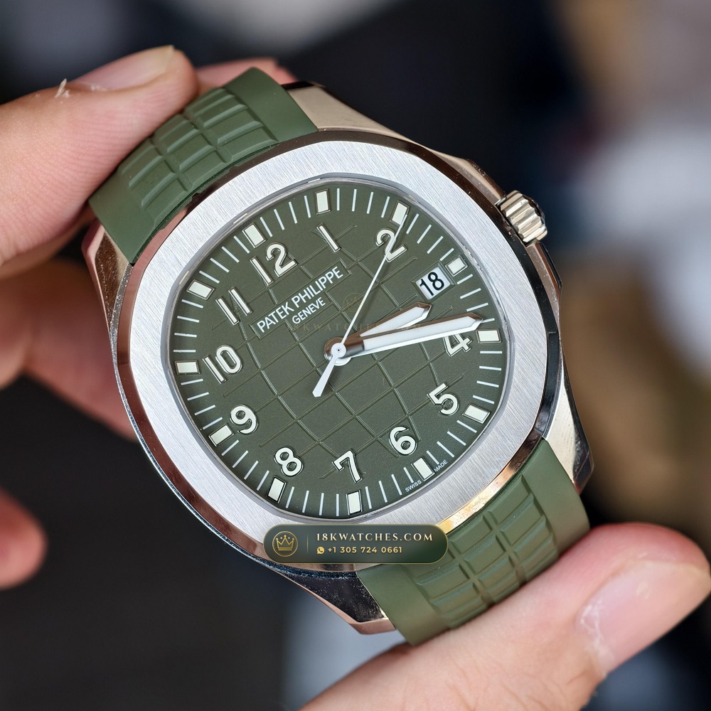 Patek Philippe Aquanaut Jumbo 42.2mm 18K White Gold Ref. 5168G — Studio Gallery Plate II in 18K White Gold Au750 (120.6g Verified Mass, Patek Philippe Cal. 324 S C - 21K Gold Rotor)