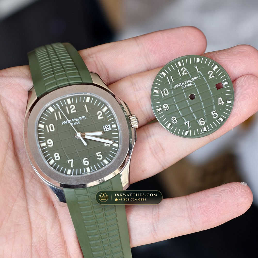 Patek Philippe Aquanaut Jumbo 42.2mm 18K White Gold Ref. 5168G — Studio Gallery Plate IV in 18K White Gold Au750 (120.6g Verified Mass, Patek Philippe Cal. 324 S C - 21K Gold Rotor)