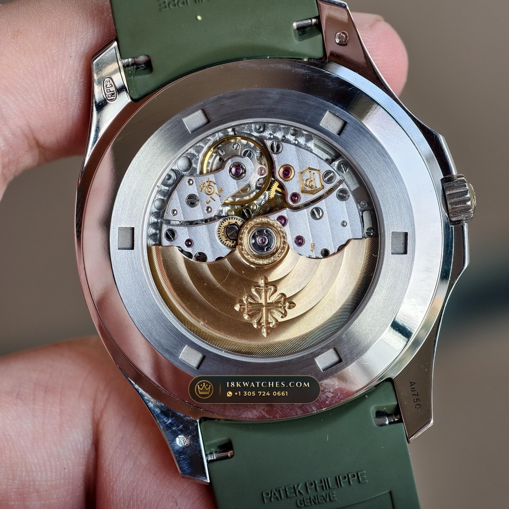 Patek Philippe Aquanaut Jumbo 42.2mm 18K White Gold Ref. 5168G — Studio Gallery Plate VIII in 18K White Gold Au750 (120.6g Verified Mass, Patek Philippe Cal. 324 S C - 21K Gold Rotor)