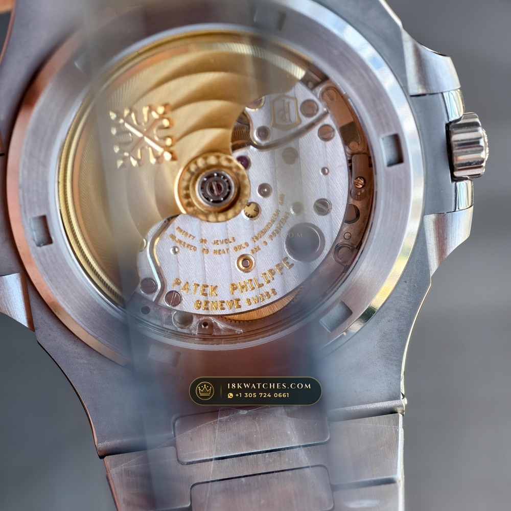 Patek Philippe Nautilus Self-Winding 22K Gold Rotor 5-Axis CNC Case Ref. 5711/1A-014 — Studio Gallery Plate VII in 904L Stainless Steel Custom Architecture (115.2g Verified Mass, Patek Philippe Cal. 26-330 S C / Cal. 324 S C - 21K Gold Rotor)