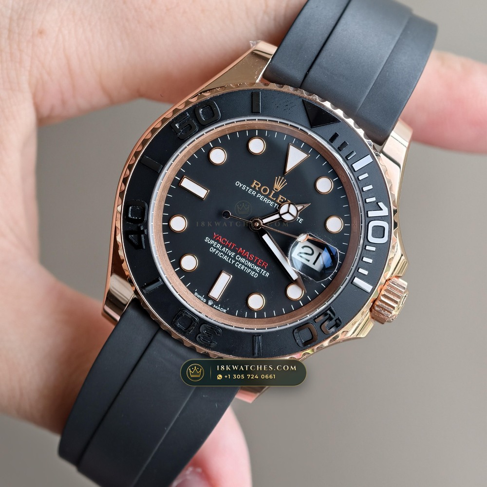 Rolex Yacht-Master 40 18K Everose Gold Ref. 126655 — Studio Gallery Plate III in 18K Rose Gold Au750 (153.1g Verified Mass, Rolex Manufacture Cal. 3235 - 70h Power Reserve)