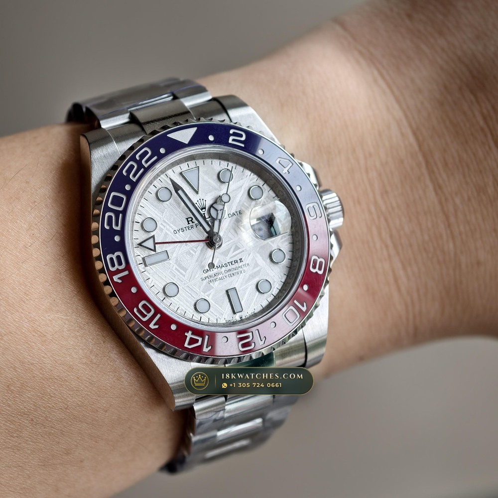 Rolex GMT-Master II Gibeon Meteorite Dial 18K White Gold Ref. 126719BLRO — Studio Gallery Plate X in 18K White Gold Au750 (217.0g Verified Mass, Rolex Manufacture Cal. 3285 - 70h Power Reserve)