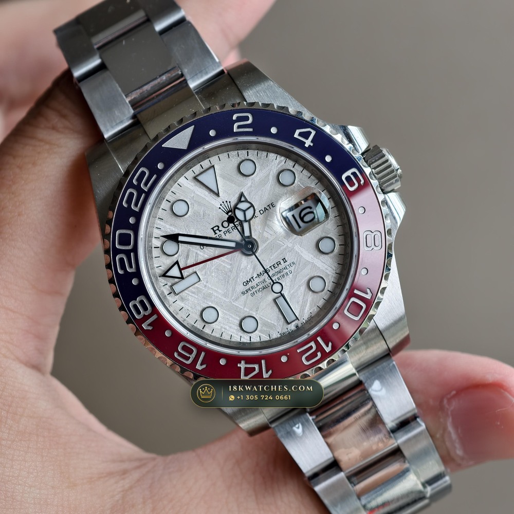 Rolex GMT-Master II Gibeon Meteorite Dial 18K White Gold Ref. 126719BLRO — Studio Gallery Plate II in 18K White Gold Au750 (217.0g Verified Mass, Rolex Manufacture Cal. 3285 - 70h Power Reserve)